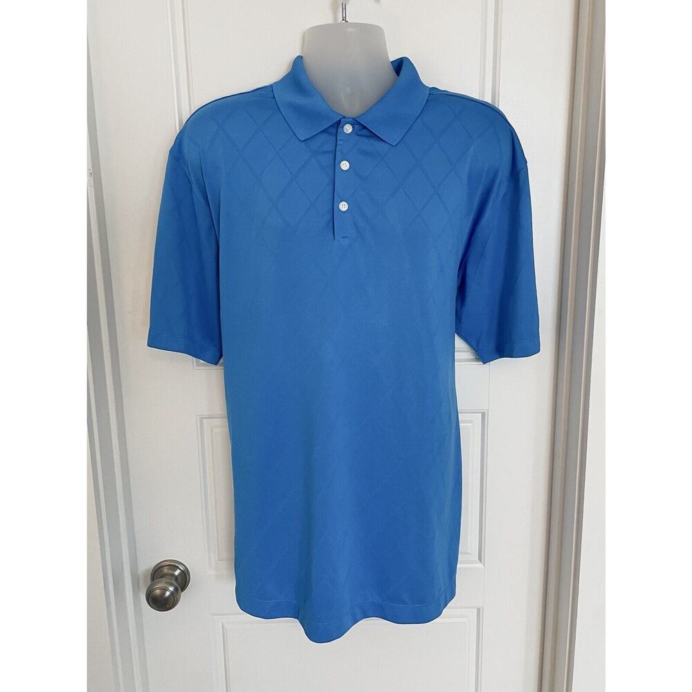 Nike Golf Polo Shirt Size XL Bright Blue Dri-Fit Short Sleeve Collared